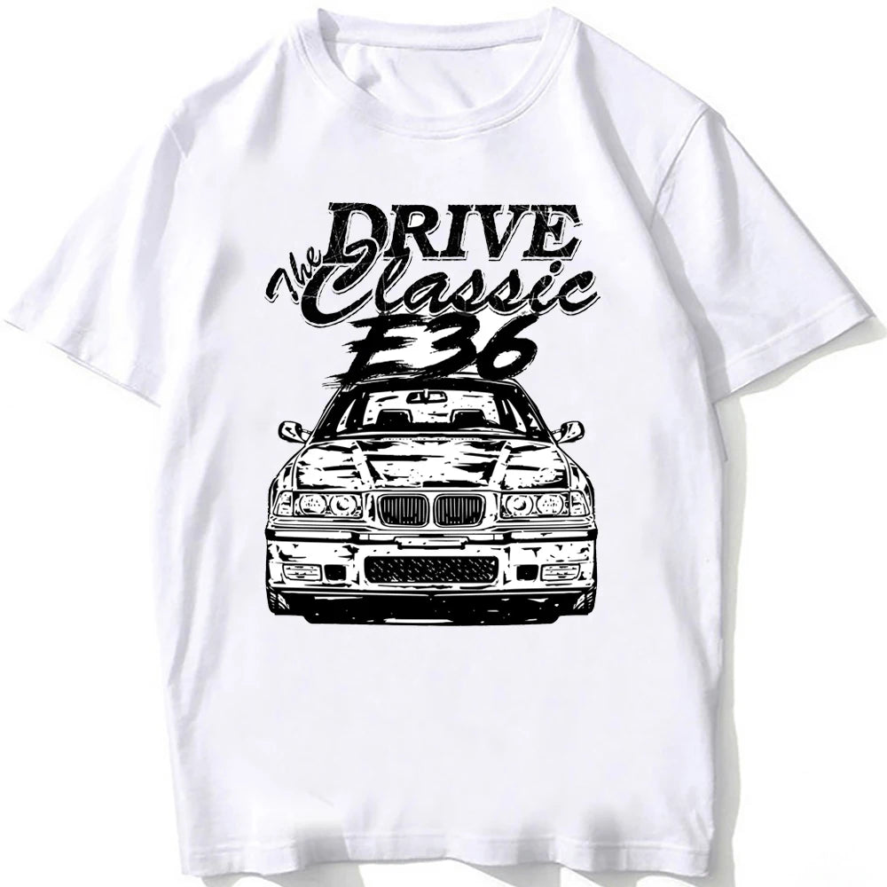 Retro E30 Old Classic Dirty Style T-Shirt Men Short Sleeve Harajuku E34 E36 E28 Sport Race T Shirt Hip Hop White Casual Boy Tees