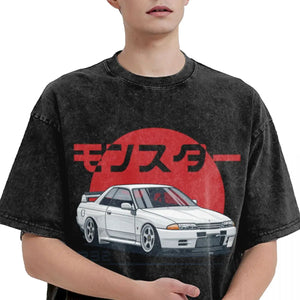 Monster Skyline R32 GTR Retro Comfort a Vintage Oversized T-Shirts