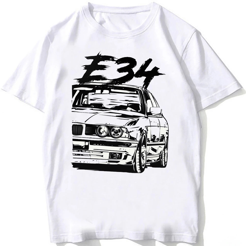 Retro E30 Old Classic Dirty Style T-Shirt Men Short Sleeve Harajuku E34 E36 E28 Sport Race T Shirt Hip Hop White Casual Boy Tees