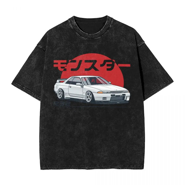 Monster Skyline R32 GTR Retro Comfort a Vintage Oversized T-Shirts
